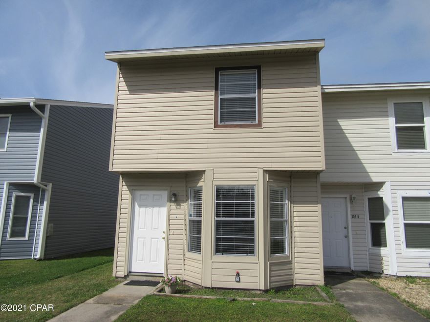 Very attractive townhome with upgraded appliances, carpets, custom counters, plumbing and paint. New roof and siding after Hurricane Michael. All tile floors downstairs with 1/2 bath downstairs, and 2 large bedrooms up. The master bedroom has a slider that opens up to a balcony that overlooks a spacious fenced yard. Minutes away Tyndall AFB, dining and shopping. All property sizes and ages are approximate, please measure and/or verify if important. School assignments are subject to change, please check with Bay County for most accurate information. Deposit is the same as one month's rent. Pets allowed with owner approval and a $250.00 NON-REFUNDABLE pet fee applies per pet. Breed restrictions apply.