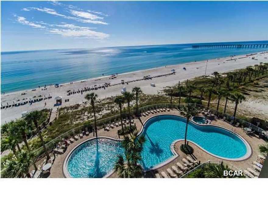 Best priced furnished 2 bed unit in tower 1!! This is a 2 B/R 2 B/A with bunks and can sleep up to eight. The kitchen features granite counters and has stainless steel appliances. There are lots of amenities including a fitness room, 2 in-ground pools (one Heated), 2 spas, owners lounge, picnic area with grills and more. Grand Panama is truly a one stop destination resort! This unit is nicely decorated and rental ready. Rental bookings are transferrable should the buyer desire.