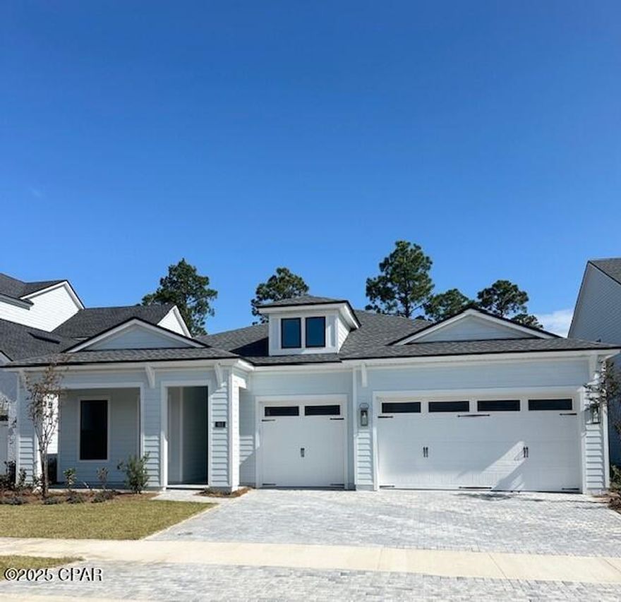Grayton floor plan. Coastal front elevation. Under contract 2/11/2025. Build to order home.