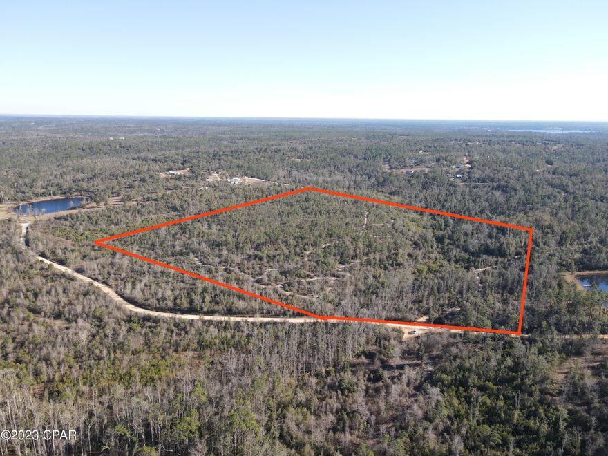 Check out this prime 40 acre recreational property that sits right off of HWY 231. Located only 41 miles from Panama City and 30 miles from the Alabama state line. This parcel was a joy to walk. The interconnected trail system running throughout the entire property, makes it a very navigable piece of land. This tract has a creek flowing north and south through the middle of the parcel with two high and dry ridges on the east and west portions of the property. The geography of the land creates a funnel for wildlife such as deer and turkey. The deer habitat is amazing with ample bedding grounds and a dependable water source. There are multiple picturesque locations to build your dream homesite, amongst the healthy stand of pine trees. A new survey at sellers expense will be completed soon.
