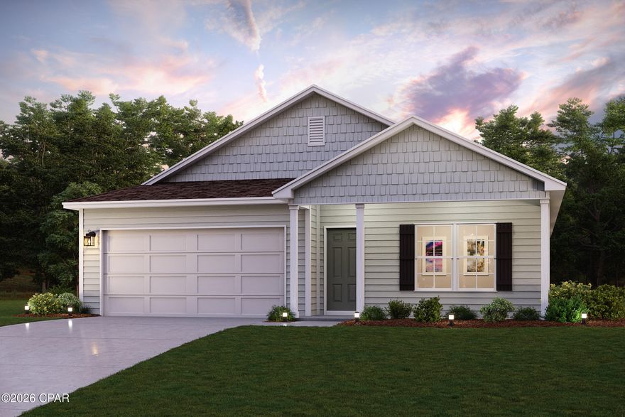 Discover Your Dream Home in the Pine Hills Community! The Cabot Plan offers a spacious open-concept layout, seamlessly connecting the Living, Dining, and Kitchen areas--perfect for entertaining. The modern Kitchen is equipped with shaker cabinets, quartz countertops, and  Stainless-Steel Appliances, including an electric smooth top range, microwave hood, and dishwasher.
The primary suite features a private bath with dual vanity sinks and a large walk-in closet. There are three additional bedrooms, a stylish secondary bathroom, and a patio ideal for outdoor relaxation.
Additional features include Low E insulated dual-pane vinyl windows for energy efficiency and a 1-year limited home warranty.
COMING SOON LISTING, NO SHOWINGS