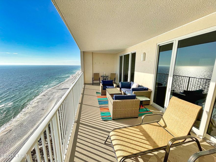 This 2 bedroom, 2 bath, gulf-front, beach condo is a must see!  Unit 1807 comes fully furnished and includes tiled floors, stainless appliances, tiled backsplash, balcony conversation set, and more! The oversized balcony provides room for everyone and is a trademark of Ocean Reef. The living room has gulf-views and is tastefully furnished. The master bedroom is gulf-front and includes a private bath with separate balcony access. Sleep to the sound of the waves! The association has completed numerous projects over the past few years including complete building painting and sealing, new elevator interiors, parking garage makeover, outdoor pool resurfacing, etc. The condo includes an assigned, parking space on level 4. Condo is on short-term, vacation rental program. Don't overlook this one! New A/C was installed in June 2019.  New water heater installed in November 2019.  Buyer to verify all measurements and square footages if important.