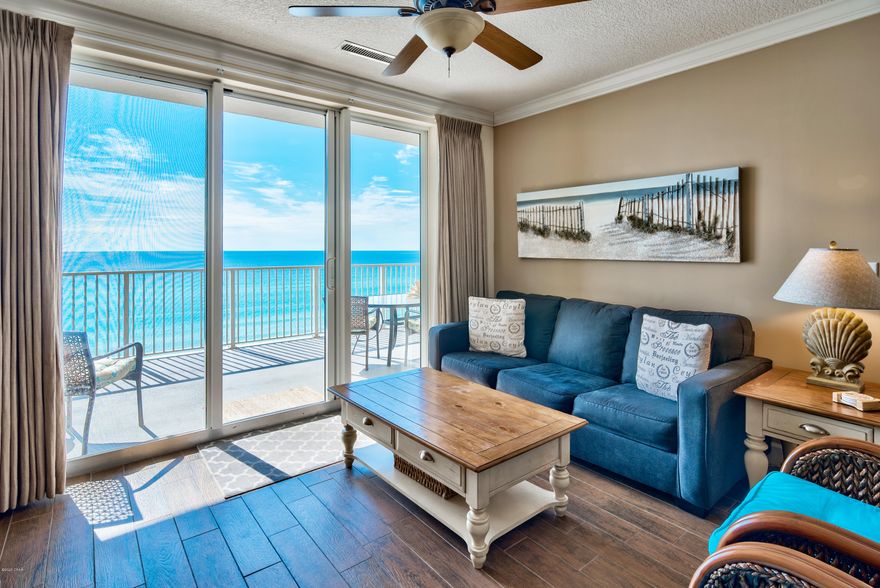 Check out this rare, gulf-front, Tropic Winds 3 bedroom, 3 bath listing!  These don't come up for sale very often.  This condo is located on the low 7th floor, includes a large 10x28 balcony, and includes a reserved parking space under the building. Enjoy the beautiful views of the gulf from the living room, dining, kitchen, and master bedroom!  The property is being sold fully furnished.  Upgrades include wood-look tiled floors, stainless appliances including side by side refrigerator, beautiful furnishings, and front-loading washer/dryer.  The master bedroom adjoins the balcony and includes a private ensuite bath. The spacious second master includes private ensuite bath.  Bedroom number three includes two full beds.  Buyer to verify all measurements and dimensions if important.