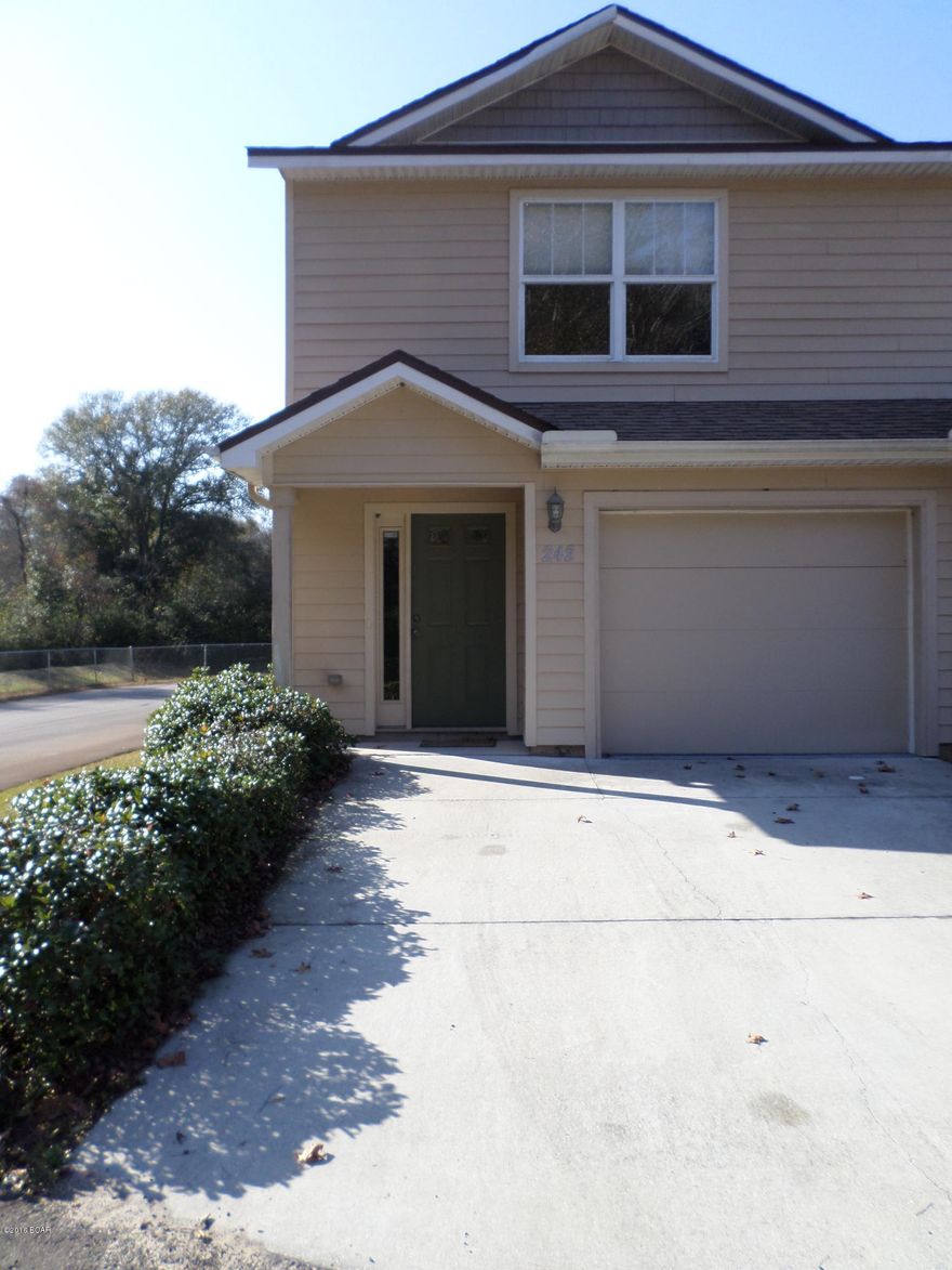 3 bedroom 2.5 bath Townhouse convenient to Tyndall AFB with an attached 1 car garage. Open floor plan. All property sizes and ages are approximate, please measure and/or verify if important. School assignments are subject to change, please check with Bay County for most accurate information. Deposit is the same as the rent. Pets allowed with owner approval and NON REFUNDABLE pet fee of $150.00 per pet. Breed restrictions apply.