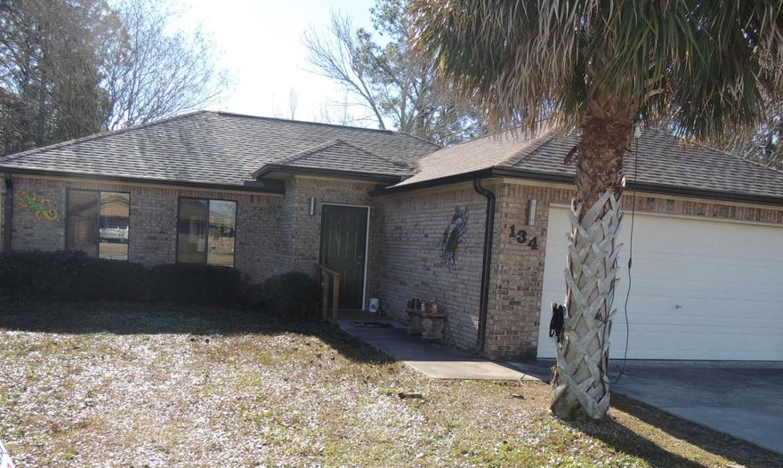 Age, square footage, lot and room sizes are approximate. Beautiful well maintained home on a quiet cup-de-sac street.  Newer Air conditioner, water heater. and roof (2 Yrs).    Within last year, DW, Microwave, Tile in Kitchen floor and backsplash, door handles laminate flooring, several lighting items, New shadowbox fencing, new gutters.  Seller has even epoxy the garage floor. Both bedrooms have walk-in closets. Screened back porch.  This is a rare find in great location.  HOA cuts front yard and there is also Lake access for owners.