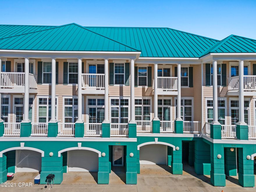 Gulf View and just steps from the sandy white beaches. This 5 Bedroom, 4 1/2 baths and two Kitchen Townhome is located just off Front Beach rd. The 1st floor area can be used as a Mother in law suite, complete with kitchen and full bathroom. Located behind the garage is a complete self-contained lockout closet, perfect for guests or renting. Enjoy the luxury of your own personal and private Elevator to navigate between floors. Second floor has a large great room along with kitchen and dinning room. This floor has one bedroom with private bathroom, plus additional half bath. Third floor consists of the Master Suite along with two more additional bedrooms on the opposite side of the floor. This beautiful unit is a must see! SHORT TERM RENTAL ALLOWED $67,370 already booked for 2021 as of June