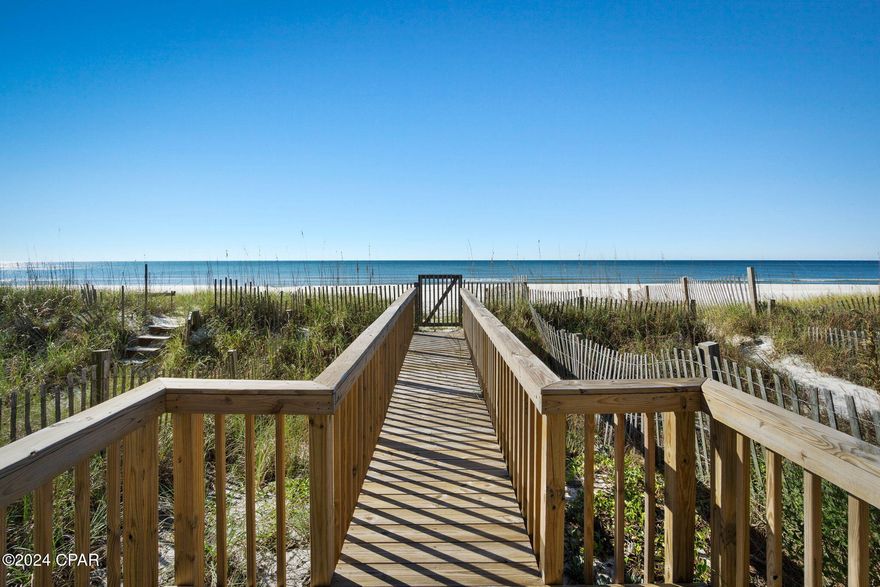 CURRENTLY UNDER CONTRACT, SELLER WILL CONSIDER BACKUP OFFERS' 🌴 Beachfront Bliss with Price Improvement! 🌴
Beach time is calling! Come experience coastal living at its finest with this beachfront townhome located on the highly sought-after West End of Panama City Beach, just steps from Laguna Beach's dedicated beach access.
This charming three-bedroom, 3.5-bath property boasts gulf-front views, direct beach access, and a layout that's as spacious as it is inviting. Each bedroom comes with its own en-suite bathroom, ensuring privacy and comfort for everyone. Plus, there's a convenient half bath for guests.
You'll love the freedom of no HOA or condo fees, offering the flexibility and privacy you crave. And while this home is ready for your personal touch—think updated appliances, a modernized kitchen, and refreshed windows and doors—it already comes equipped with storm-rated window protection, providing peace of mind while you're away.
💰 This unit has never been rented, but rental projections are estimated between $59K-$83K gross annually—a fantastic investment opportunity!
And the location? Only a hop and a skip from local favorites like Thomas' Donuts, The Carousel, and Pier Park—making this an ideal full-time residence, vacation getaway, or rental gem.
✨ Whether you're looking to customize your dream beach home or invest in a slice of the Emerald Coast, this townhome is a rare find with incredible potential.