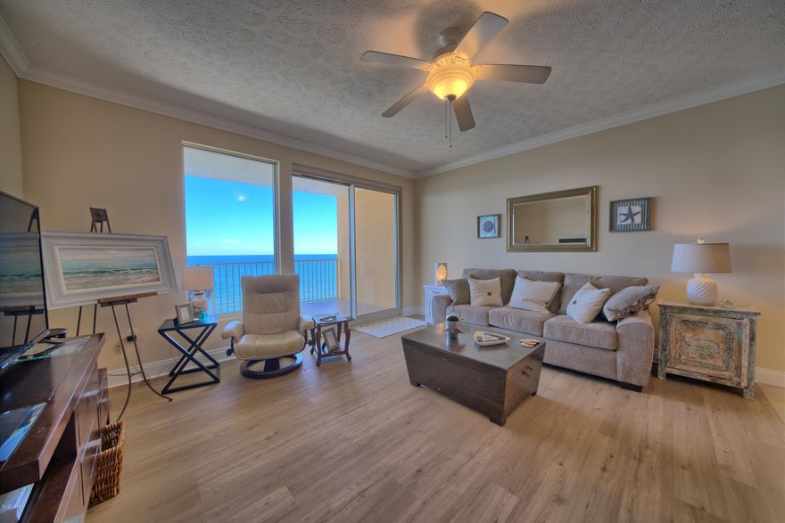 This complex has perhaps the best view on the beach. Because of the orientation of the complex you can see the entire beach from your balcony. The unit has many upgrades. The complex is well managed with some of the lowest HOA fees on the beach. In walking distance to fine restaurants and beach clubs. The unit is also near the St Andrews State Park. All information is believed to be correct but should be verified by the Buyer.
