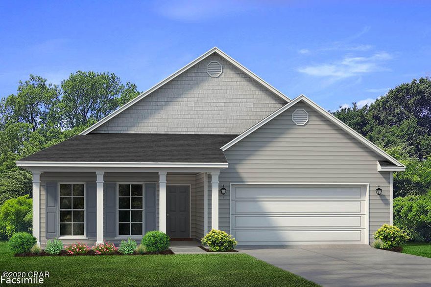 This Delray plan features 4 bedrooms with two just off the foyer and an additional bedroom that could be used as an office or study. The kitchen is open to the large great room and has a center island with granite cabinetry, and stainless-steel appliances include a stove, microwave and dishwasher. Bedroom 1 has a his and hers walk-in closets and a bath with dual sink vanity and shower only. Additional features of this home include: LVP flooring throughout the main areas of this home with carpet in each bedroom, brushed nickel hardware on the interior doors, and quality paint on walls. This home is being constructed with the Zip Sheathing system, providing greater protection than a traditional housewrap from damages due to wind, rain, and
extreme weather.

A standard Smart Home package includes a KwikSet keyless entry, Skybell doorbell, automated front porch lighting, an Echo
Dot device, and Quolsys touch panel which can be integrated to control your lighting, thermostat, front door and so much more.
A builder 10 year structural warranty is also included.

Pictures, photographs, floor plans, elevations, features, colors and sizes are approximate for illustration purposes only and will
vary from the homes as built. Home and community information including pricing, included features, terms, availability and
amenities are subject to change and prior sale at any time without notice or obligation. For Move-In/Completion Estimates:
Ready dates are estimates only. Timing of completion of construction and buyer move-in are subject to contingencies
contained in home purchase agreement and governing jurisdictions issuance of a certificate of occupancy, and may change due to forces majeures and other delays or disruptions outside the reasonable control of the Builder.