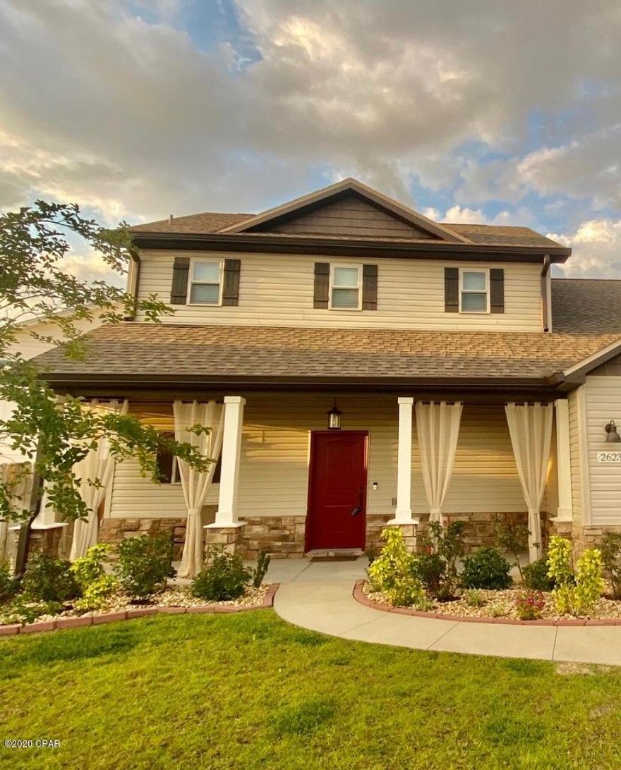 MOTIVATED SELLER! Immaculately maintained home in The Pines of Lynn Haven. Short drive to everything! Fully fenced lot sits on a beautiful cul-de-sac. The first floor features a large open concept floor plan with separate laundry room off the kitchen. 65'' Samsung TV and Sound bar does convey. Gorgeous granite counter tops throughout the house, wood-look tile downstairs, crown molding, LED high efficient light bulbs, newly installed seamless gutters. Master bedroom has two large closets and over-sized walk in shower. Manabloc plumbing system allows you to shut off water from each individual room. This home is turnkey and waiting for new owners.