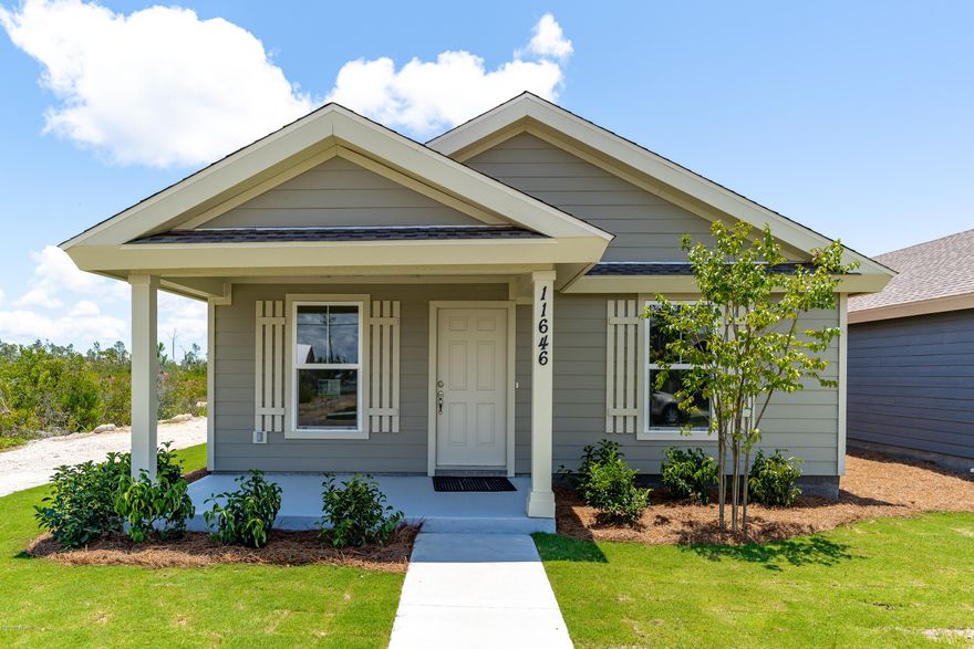 Sunrise at East Bay is the area's newest waterfront community! This open 'Whisper' plan by Samuel Taylor Homes is Available Now and features two bedrooms and a 2-car garage. The spacious master retreat has an enormous walk-in closet, granite vanity and large shower. Standard features include granite countertops, vinyl plank flooring (all main areas) stainless appliances, foam attic insulation, impact windows, covered front porches and front lawns maintained by the HOA! Super energy efficient & low insurance rates! Enjoy the waterfront lifestyle and sense of community in Sunrise at East Bay! Easy boating with the East Bay Marina boat launch just a stone's throw away!