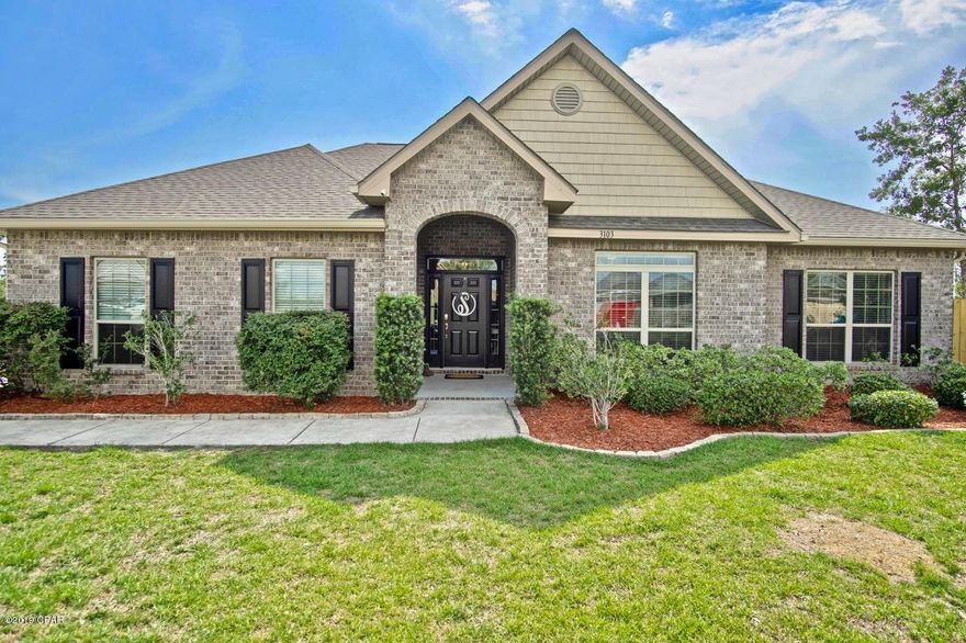 Elegance and charm abound in this beautifully remodeled 3 BR/2 BA, 1962 sqft, all brick home, with a gorgeous in-ground pool, situated on a large lot on a quiet cul-de-sac in Magnolia Hills. The spacious backyard is the ultimate entertaining spot for friends and family, and offers a private in-ground pool, surrounded by a paved lanai, and a large pergola. This home's newly remodeled Kitchen is a chef's dream, with brick paver flooring, giving it both character and charm.  Upgrades to the kitchen include new, top-of-the-line stainless steel appliances, custom kitchen cabinets, with soft-close drawers, elegant quartz counter tops, and a large kitchen island. You'll fall in love with this home's spacious open floor plan, and the Luxury Vinyl Plank Flooring throughout the main living areas.  The large family room features vaulted ceilings and large windows that fill the entire home with natural light, and showcase views of the beautiful backyard pool.  The large master bedroom suite features gorgeous trey ceilings, direct access to private backyard pool, and large walk-in closet.  The en suite master bathroom offers double vanities, and a huge, custom walk-in shower, with floor to ceiling tile. The fenced in backyard also includes a full irrigation system and a 12 foot drive-through gate, which is perfect for parking a boat or RV. This home has custom touches throughout, which include wiring for surround sound in the family room, and sound proofing insulation, as well as outside wiring for home security cameras (wiring for 7 cameras total).  This is a true value! Call us today to schedule your private showing.