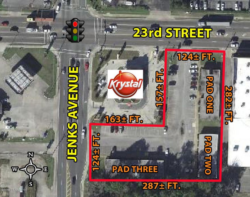 FOR COMPARABLE USE ONLY. The three buildings (12,720± Sq. Ft. Total) were destroyed by Hurricane Michael (10-10-18) and were not considered of any significant value except for possible permitting benefit. A user possibly could use the slabs and parking lot.