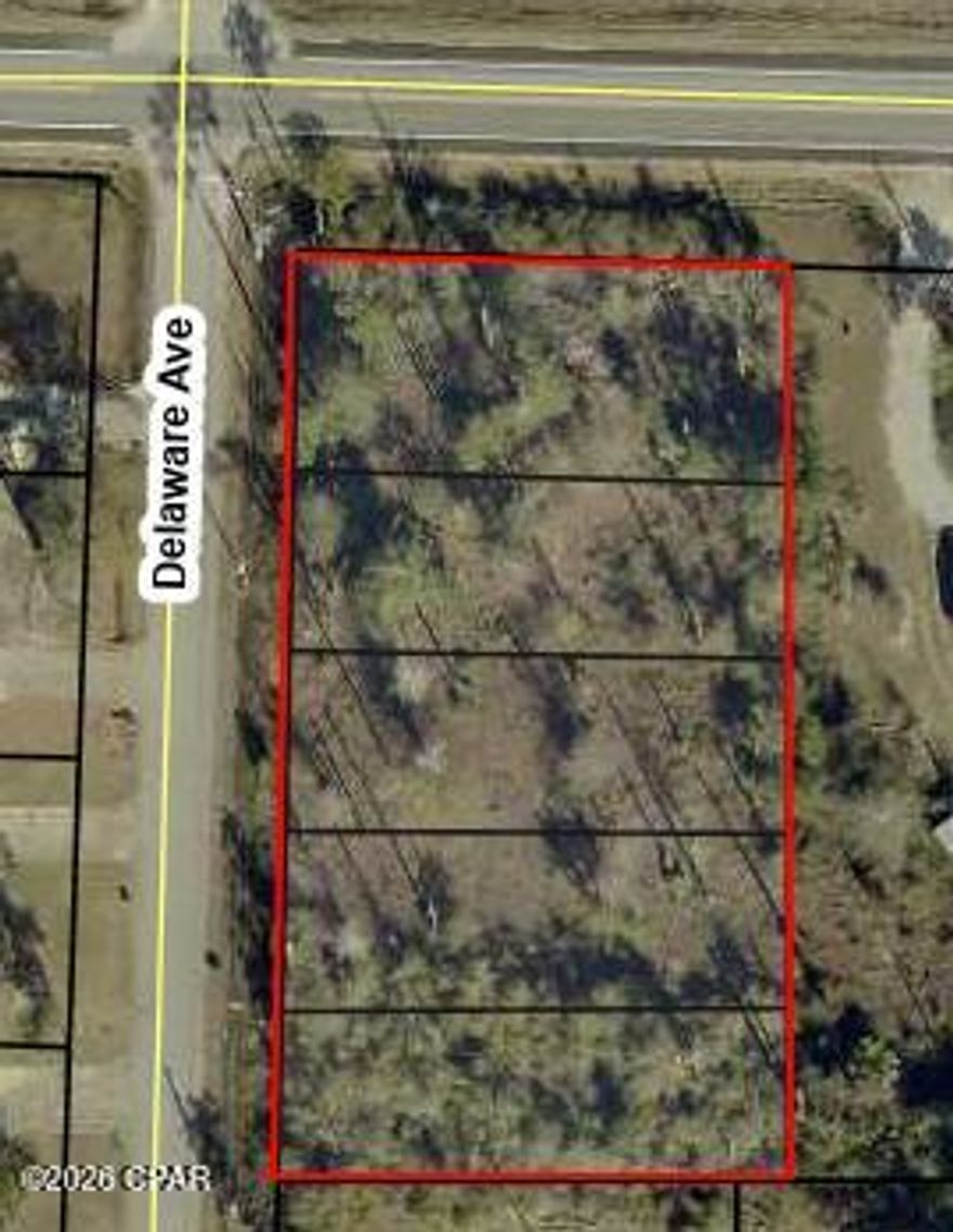 LYNN HAVEN ... 5 INDIVIDUAL BULDING LOTS SITUATED ON CORNER OF HWY 389 & DELAWARE AVE. Quiet settled neighborhood just a few blocks to downtown Lynn Haven, and short distance to several public parks and boat ramps.  Underbrush has been cleared though a few trees left for clearing.  Corner  Parcel 1, 11179-000-000, 65'x150'.  Parcel 2, 11179-000-02, Parcel 3, 11179-000-04, Parcel 4, 11179-000-06, Parcel 5, 11179-000-08  4  lots are 51.34' x 150' deep each. Survey has been completed and each lot plated.   Address Application attached in Documents.  LOTS NOT SOLD SEPERATELY.