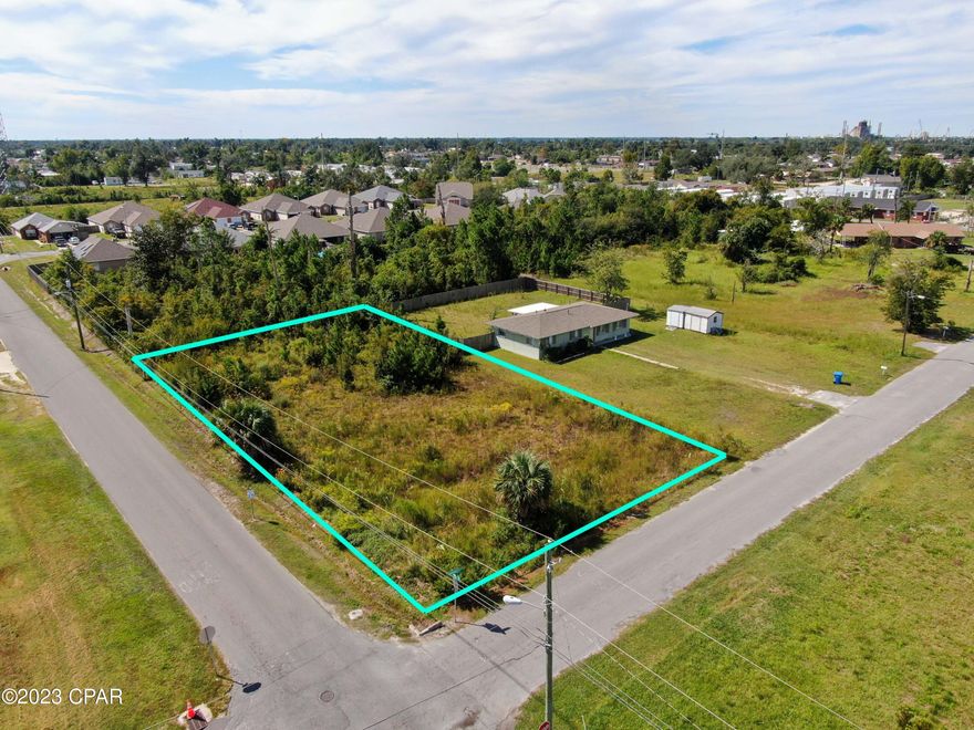 This parcel is .43 acres, located on the corner of Harvey Street and Seneca Avenue just a block off of hwy 22 and Tyndall Pkwy.  Currently the lot is 1 parcel, but is large enough to be divided into 2 lots.  This would be a great opportunity for 2 houses to be constructed facing Seneca Ave.