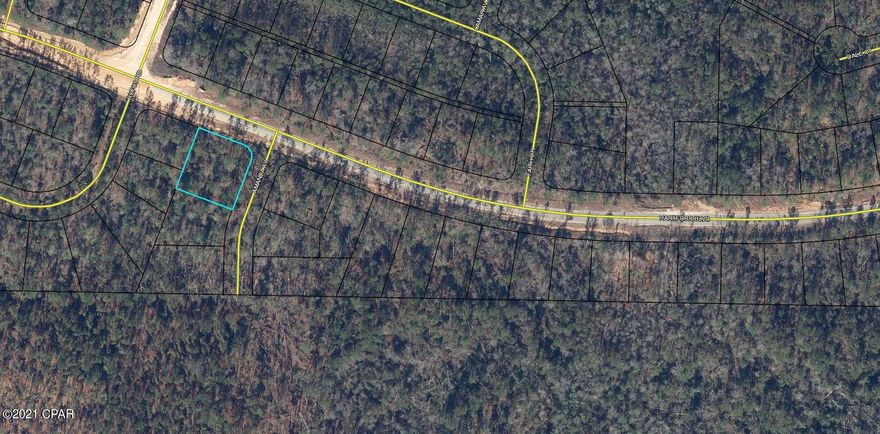 Nice corner lot in Sunny Hills. This .38+/- lot is mostly wooded and has a private, country setting. No mobiles, site built homes only. Deed restrictions. There are several fishing lakes in the area and Boat Lake for seasonal swimming with paid pass. Golf course. Approx. 45 minutes to Panama City Beach, Pier Park shopping, and airport. Approx. 20 minutes from Chipley for local shopping and amenities. Buyer to pay for owners title policy/search fee, stamps on deed, and title company closing fee.