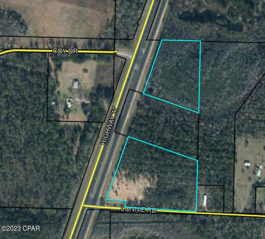 1596 Lonnie consists of two lots, separated by a right of way.  The total acreage is 10.57 acres.  If you are looking to build in the country, this could be the place for you.  The northern most lot is located directly across from Coy Rd.