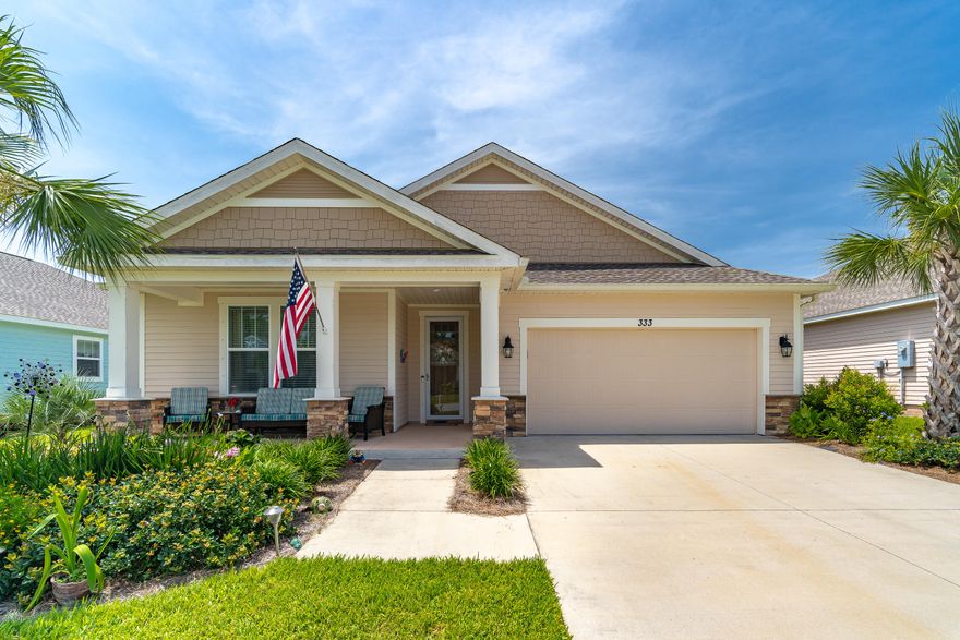 'CURRENTLY UNDER CONTRACT, SELLER ACCEPTING BACKUP OFFERS'    BEAUTIFUL HOME IN SOUGHT AFTER WHISPER DUNES COMMUNITY!  this home has so much to offer! well kept inside and out! 3 bed 2 bath, wood look tile in the main living areas and carpet in the bedrooms. Kitchen has shaker white cabs. awesome landscaping and extra patio area in the fenced backyard. 220v plug for hot tub!remote control screening makes sitting on the porch relaxing and fun! this home is a must see as it will not last long! 2x6 construction, hurricane clips in roof system, added insulation and interior walls also insulated except closets.  saves money on your insurance!! not in a flood zone!