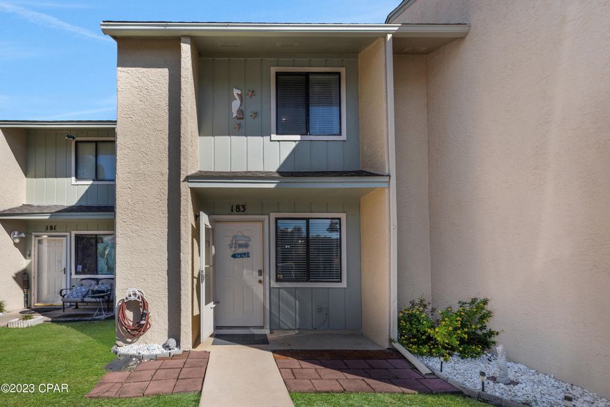 Turn-key unit in Gulf Highlands Beach Resort with the putt-putt golf course just steps from your backyard, and just around the corner from the heated pool. This excellent location not only offers an upgraded view, but also offers the added privacy of not having neighbors directly across from your backyard.
 
This unit conveys fully furnished and has been renovated with LVP flooring throughout, new bathroom vanities, a kitchen island full of drawers and breakfast bar, new kitchen cabinets, tile backsplash and recessed lighting. Laundry room has its own separate entrance and is located on the 1st floor just off the patio. The upstairs utility closet is located adjacent to the main bedroom and could easily be converted into a full bathroom. The roof was replaced 7 years ago. Seller has a transferable 1-year Home Warranty. This townhouse makes a great short-term rental property in Panama City Beach, Florida.


White Sandy Drive is the street that begins next to the dedicated access to Front Beach Road, making a short walk to the beach and the Clubhouse.
 
Gulf Highlands Beach Resort is a gated community with low HOA fees, 11 swimming pools, (5 heated), 4 tennis courts, a 2-acre putt-putt golf course, shuffleboard courts and Clubhouse with a pool on the beach. This property is located in Flood Zone X, so flood insurance is not required. All Information is deemed to be reliable, but is not guaranteed, buyer to verify if important.