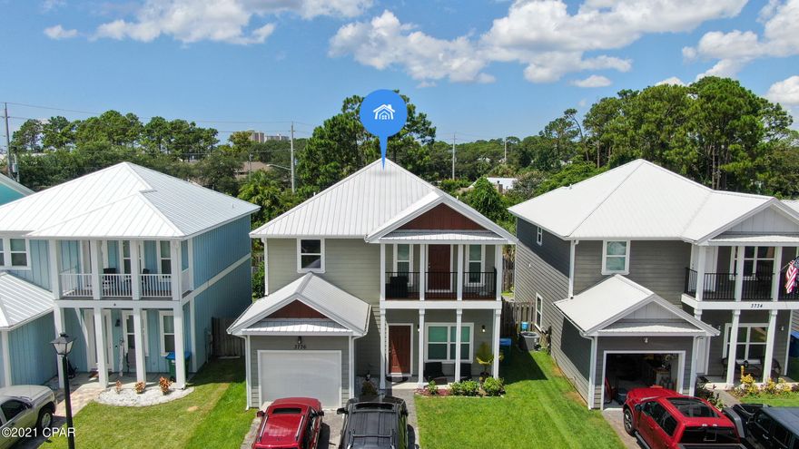 CURRENTLY UNDER CONTRACT, SELLER ACCEPTING BACKUP OFFERS. Gorgeous Panama City Beach home located just off North Lagoon Drive. Perfect as your beach town residence, second home or long-term rental property. Convenient to everything: 5-minute drive to the sandy beaches or the Navy Base, 15 minutes to town and 35 minutes to scenic 30A living. The Hidden Lagoon community includes a pool, clubhouse, and barbecue area. Hidden Lagoon subdivision is tucked away on dead end street off North Lagoon. This is a 2 story 4-bedroom, 3-bath home with a single car garage. 1st floor offers bedroom, full bath, living room, kitchen with granite counter tops and island also dining area as well as a laundry room with utility sink. There is small porch just off the kitchen and dining area. There are 3 additional nice size bedrooms on the 2nd floor with full bath in the hall. Master bedroom has a balcony and large private bath with walk in closet plus a smaller closet, double vanity, separate shower and garden tub.. Very spacious home. Community pool and pool house.