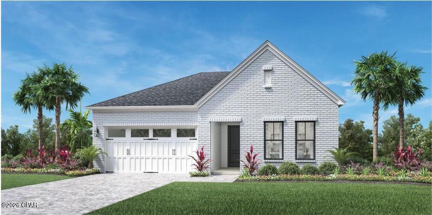 New construction single-story Toll Brothers home in Breakwater at Ward Creek. Construction estimated completion June 2026. Featuring 3 spacious bedrooms, 2 full baths, and a versatile bonus room perfect for a home office, study or media space, this home backs up to serene, private woods--offering a peaceful retreat right in your backyard. Enjoy high 10' ceilings and seamless luxury vinyl plank flooring throughout home, with elegant tile in the bathrooms for added style and durability. The gourmet open kitchen is a chef's dream, complete with quartz countertops, premium cabinetry, tile backsplash, and a large island ideal for entertaining. The primary bathroom has duel vanity with quartz countertops, walk-in tile extra large shower with frameless glass door and spacious walk-in closet. Paver driveway and paver covered lanai. Located in a gated community with resort-style amenities, this home offers access to a pool, fitness center, clubhouse, tennis court, pickleball courts, playground, multi-purpose field and more--all just minutes from the gorgeous beach, Pier Park dining, shopping and fun entertainment, trails and parks, NW FL Beaches International Airport, Frank Brown Park, future FSU/TMH Medical Campus, and future Watersound West Bay Center with Publix. Experience coastal living at its finest with privacy, luxury, and convenience wrapped into one stunning property. This home is more than just a place to live, it's a lifestyle waiting to be embraced. Schedule a tour now and lets start your new home journey.