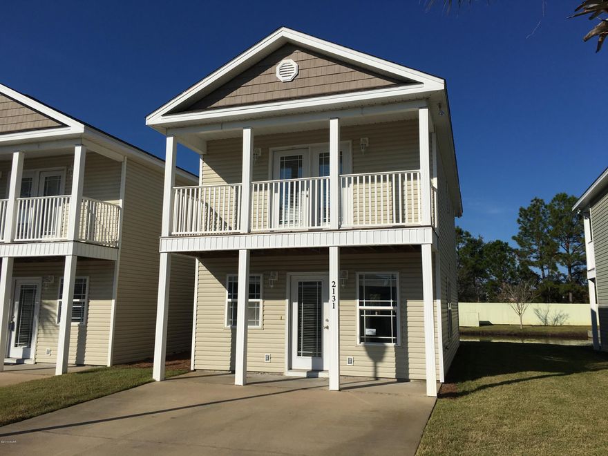 Sterling Cove offers an opportunity to be in a centralized beach location in a gated community with a pool for a very affordable price. This home is nicely equipped with a covered porch downstairs, with extra storage and a balcony off the upstairs bedroom. The kitchen has plenty of cabinet space and is open to the living room. This home is right on the community lake and has a great view. The home has tile in the kitchen, living room and bathrooms.