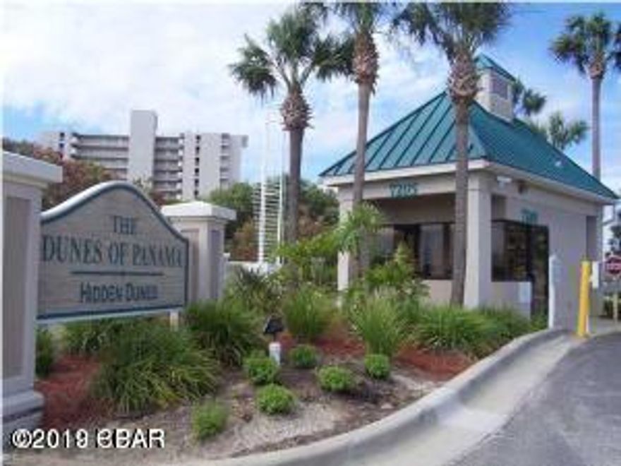 Beautiful 2BR/2BA Fully Furnished Updated Condominium w/ Parking and Storage... Condo has Tile flooring throughout. Fully equipped updated Kitchen w/breakfast bar. Wonderful Gulf Front views from the Master Bedroom, Living room Balcony, you can see the beach and  pool area. Condo has many ''upgrades'' Cabinets, counters and  Bath Tile Shower, This is a wonderful rental investment or great second home. Dunes of Panama has 3 pools, tennis, shuffleboard, fitness room and a place to grill. All dimensions are approx.