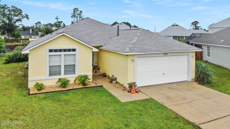 CURRENTLY UNDER CONTRACT, SELLER ACCEPTING BACKUP OFFERS Take a look at this 4 bed 2 bath home. Sitting at the end of a cul-de-sac you wont have to worry about traffic. This home boasts a split floor plan, cathedral ceilings. Outside, elastomeric exterior paint, newer roof, covered and screened patio, with outdoor tv,  and a fenced, in ground salt water pool. all measurements deemed accurate, if important buyer to verify.