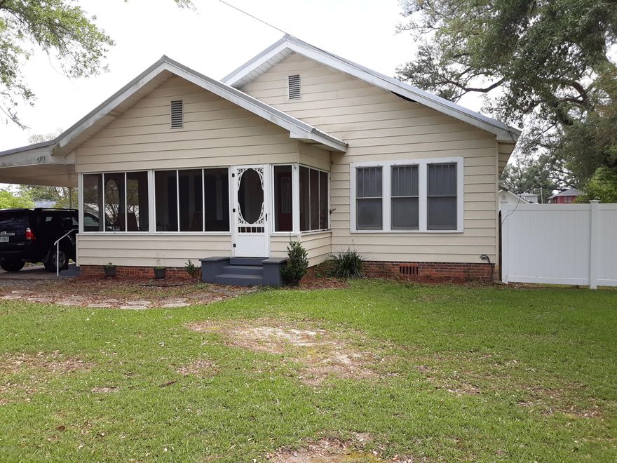 Very nice home with many updated and remodeled features through out the home.  Home has 3 Bdrms and 2 baths. One bdrm currently being used for office with double doors leading out to deck and back yard.

Home has lots of closet and storage space. Hardwood floors are thru out the home. Has large kitchen area with plenty of room to prepare meals. Has separate food pantry and large laundry room. Also has a 14X24 pole barn wired for RV.  Carport is 14x18 and has entry to front porch. Storage garage in back is 13x19.