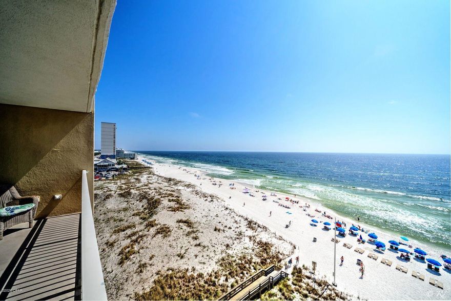 FULLY FURNISHED 1 Bed/2 Bath Condo with Bunk area at Emerald Beach Resort. This Condo is Gulf Front and Sleeps 6.  Imagine sitting on your balcony and enjoying all of those beautiful Emerald Coast Sunrises and Sunsets. Super Location in the Heart of Panama City Beach!  Located just a mile from all of the Shopping/Dinning/Entertainment action of Pier Park. Can't live without your Starbucks?  No problem, they have one on-site.  Need a drink after a long relaxing day at the beach?  Check out Sky Bar.  This Beautiful Resort has it ALL:  Pools, Hot Tubs,Tiki Bar, Fitness Area and so much more!  Schedule your appointment today.