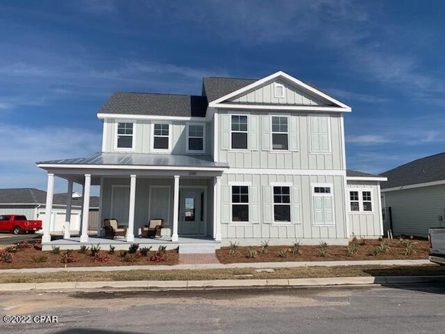 Samuel Taylor Homes presents the St. George plan with a Coastal elevation situated on a large corner  homesite! This Florida style cottage is one of the larger and most popular plans offering 5 bedrooms, 4 baths, a 3-car detached garage, wrap around porch plus the added convenience of main level master & guest bedrooms. Beautiful windows and high ceilings highlight the staircase and french doors that lead to the covered back porch. Additional high end features include designer cabinets , quartz countertops, stainless steel appliances, and more! The wonderful amenities at SweetBay include North Bay access for kayaking, canoeing, paddle boarding, pocket parks, a retreat-like swimming pool, basketball court, parks & more! New home buyers get priority access to top-rated University Academy! community walking & jogging trails, an amphitheater and very pet & people friendly!
*Estimated Completion Fall 2021.