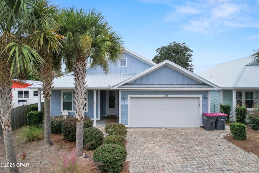 Discover your dream beach getaway in this beautifully designed 2019-built coastal cottage located in the sought-after Laguna Beach neighborhood of Panama City Beach, Florida. Perfectly blending modern style with relaxed seaside living, this fully furnished retreat offers everything you need for the ultimate beach lifestyle.
Step inside to an open-concept floor plan filled with natural light, coastal-inspired décor, and high-end finishes throughout. The spacious living and dining areas flow effortlessly into a well-equipped kitchen, ideal for entertaining family and friends. Boasting 3 bedrooms and 2.5  bathrooms, this home has it all. Outside, your own private pool awaits. Perfect for cooling off after a day at the beach or enjoying a quiet evening under the stars. Located just a short walk to the sugar-white sands of the Gulf, this home sits in a golf-cart-friendly community close to local restaurants, shops, and all the best Panama City Beach has to offer. Home has been in a rental program and has great rental numbers 2024 and 2025. Call us today for your private showing.