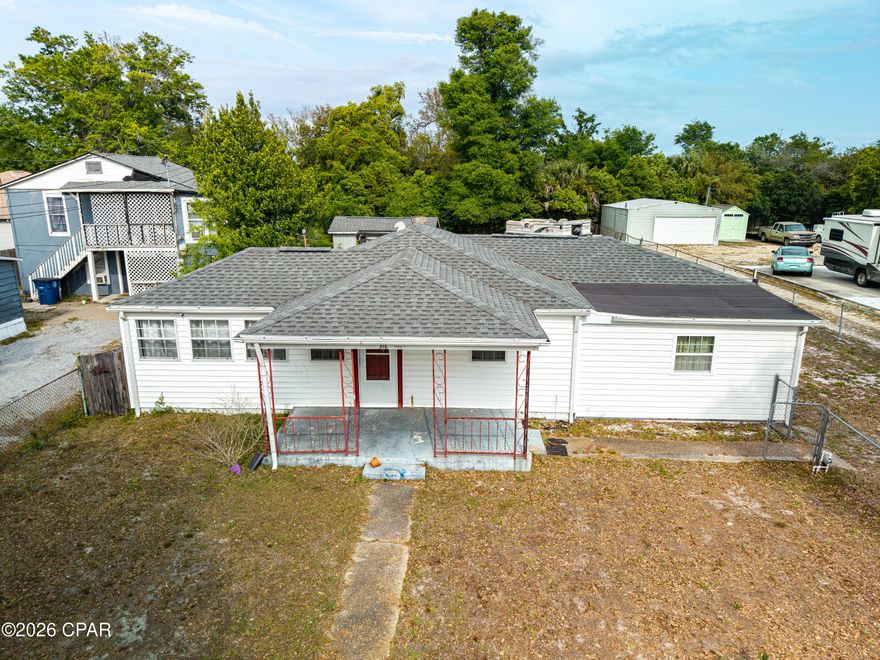 Affordable 3-bedroom, 2-bath home in Panama City offering over 1,400 sq ft of living space. Features a functional layout, spacious living areas, and a large yard with two storage buildings out back, perfect for tools, equipment, or extra storage. 

Conveniently located near shopping, dining, and schools.