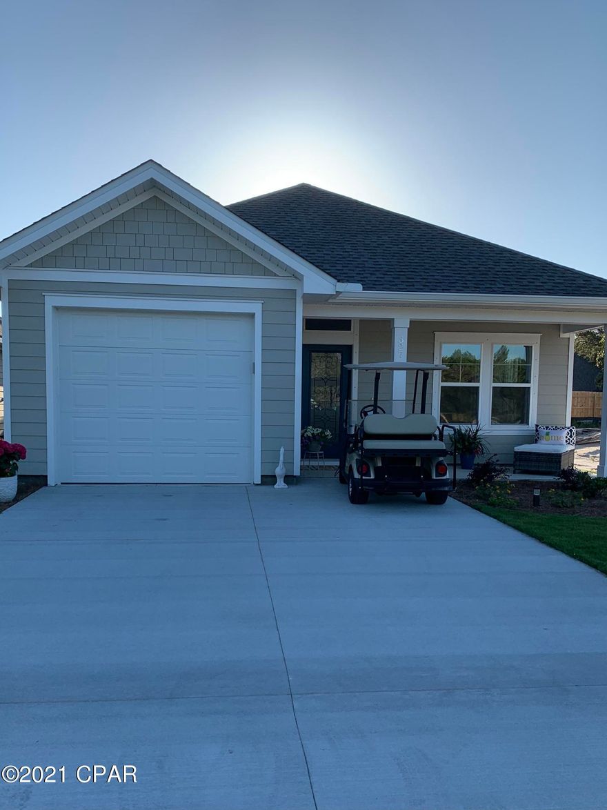 NEW LUXURY RENTAL  HIGHLY DESIRABLE WEST END BEACH LIVING  BUILT IN 2020!  Welcome home.   New, upscale beach home less than 3 blocks to the beach at access #93.  Dead end street. No traffic, no thoroughfare. 3 bdrms and 2 full baths with open living, kitchen and dining area.  Great for entertaining!  Complete with granite and huge walk-in closet in master.  Plantations shutters throughout.  Laundry room furnished with newer washer and dryer.  Large yard with privacy fence.  Covered front and back patio furnished with patio furniture.  1 car garage PLUS separate golf cart garage in back.  Includes use of golf cart! Stainless steel appliances.  Partially furnished.  Minimum lease for 1 year.  Option to buy after 1 year. COME SEE IT TODAY!  No pets.  No smoking.