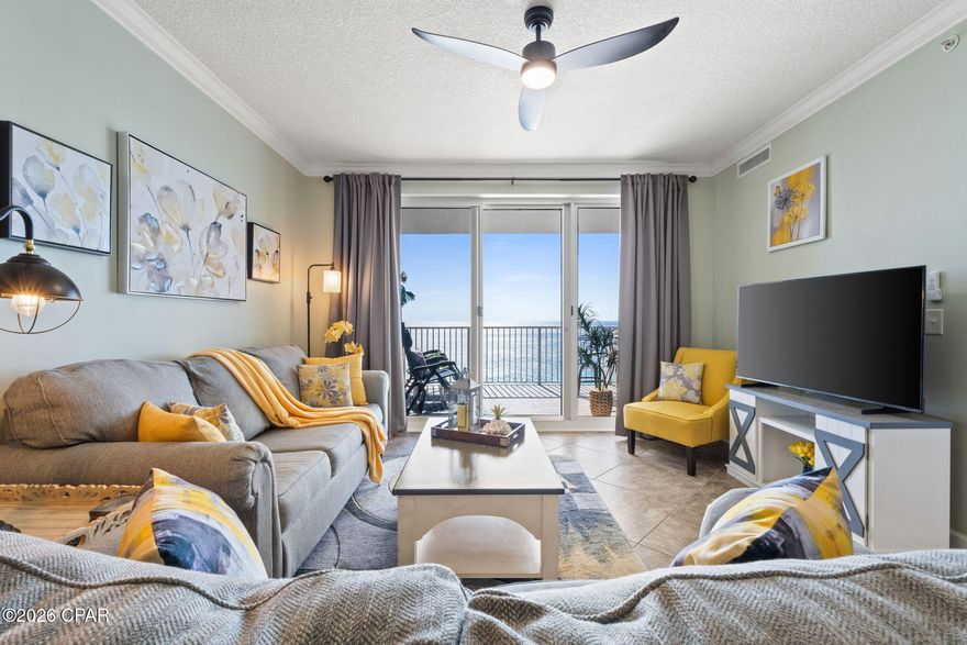 Experience elevated coastal living in this meticulously renovated, fully furnished, turn-key 2-bedroom, 2-bath Gulf-front residence, perched on the 18th floor of the sought-after Ocean Reef Condos in Panama City Beach. Designed for effortless ''lock-and-leave'' ownership, this home offers breathtaking, unobstructed panoramic views of the emerald waters from an expansive private balcony—perfect for morning coffee or sunset cocktails. Completely reimagined with modern coastal elegance and high-end rental performance in mind, this residence features: Interior Highlights- Floor-to-ceiling windows and a spacious private balcony showcasing endless Gulf views. Coastal-modern kitchen with brand-new, top-of-the-line appliances, pull out custom wire shelves, large pantry, extra storage space, premium granite countertops, Tile flooring throughout, fresh neutral paint, and designer lighting. Dual Primary Suites- Two spacious king-sized primary suites, each with renovated en-suite baths featuring modern vanities and fixtures, Gulf-view primary suite with private balcony access . Turn-Key Comfort, Sold fully furnished with professionally curated coastal décor. Comfortably sleeps six with high-quality bedding and modern living room furnishings. Bright, open-concept layout maximizing Gulf views from the kitchen, dining, and living areas Resort-Style Amenities. Ocean Reef Condos offers direct beach access and an exceptional amenity package, including a Gulf-front outdoor pool, heated indoor pool, hot tub, sauna, steam room, and a sixth-floor fitness center with Gulf views. Covered parking and a prime Front Beach Road location place you close to Pier Park shopping & entertainment, dining, and attractions—while maintaining a quieter, boutique resort feel. This rare Gulf-front offering seamlessly blends luxury upgrades, income potential, and an unbeatable beachfront lifestyle. Schedule your private showing today and experience the Emerald Coast at its finest.