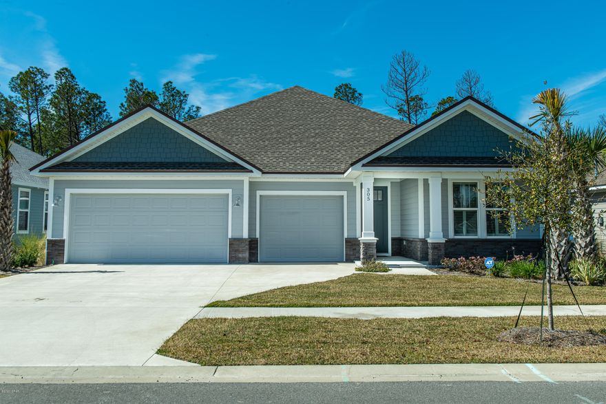 CURRENTLY UNDER CONTRACT, SELLER ACCEPTING BACKUP OFFERS. BONUS ROOM HAS A CLOSET AND COULD BE A FIFTH BEDROOM IF NEEDED. This ''Heron'' model features 4/5 bedrooms and 3 bathrooms...fantastic views and no neighbor behind you. Walk to Breakfast Point Academy, one of the neighborhood's many parks or take an easy golf cart ride to Breakfast Point Marketplace at the front  of the neighborhood. FROM THE BUILDER'S ORIGINAL MARKETING: INTERIOR features of this coastal inspired home offers a private grand Foyer entrance, large volume Great Room with an open floor plan, kitchen with 4 burner gas cooktop, center island, custom cabinetry with soft close drawers and stainless steel appliances, Master Suite with tray ceiling, expansive tiled shower, double vanity and large walk-in closet. EXTERIOR-This HERON GOLD-SHADES OF GRAY DESIGN home features a 3 car garage, covered lanai, covered front porch, Silver Gray stone accent, fully sodded yard with Rain Bird sprinkler system. This home is a GOLD STANDARD FEATURES PACKAGE with upgraded finishes including Luxury Heatherstone vinyl plank flooring, Pikes Peak carpet, Caledonia Granite solid surface counter tops, Barnett stone gray cabinets, 50/50 stainless steel sink, White Subway tiled Kitchen back splash, Moen's Eva Collection chrome plumbing fixtures, Whirlpool "Gourmet Kitchen" stainless steel appliances and much more. Gold Appliance Package Includes:30" Chimney Hood in Stainless Steel, 4-Burner Gas Cooktop in Stainless Steel, Countertop Microwave with Trim Kit in Stainless Steel, Front-Control Dishwasher in Stainless Steel and a 5.0 Cu. Ft. Single Wall Oven in Stainless Steel