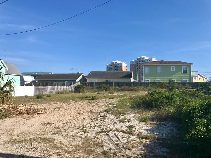 Spec Builders bring your plans!  Great opportunity to build two beach homes just a few steps from the Gulf of Mexico. This spacious lot offers enough setback room to be divided and produce two building sites. Water and sewer are provided by the City of Panama City Beach and power is on site. Ideally situated in the Thomas Drive area, close to great restaurants and fun in the sun. Whether building to sell or building your dream vacation home, don't miss this chance to make this opportunity yours.