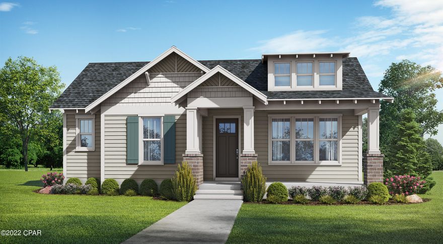 The popular St. Andrew plan by Harris Doyle Homes is located in waterfront SweetBay's newest Phase, Indigo Lakes! This plan is an expansive one-story home with a stunning open floor plan situated on a gorgeous lakefront home site. Features include window trim and crown mounding, 8' doors, tile-to-ceiling shower in the primary bath and fireplace and vaulted ceiling in the large great room. SweetBay is a walkable and golf-cart friendly community with unrivaled amenities: dock with Bay and Gulf access, boat launch for kayaking, private beach, paddle boarding, fishing, parks, junior olympic resort pool complexes, fire pits, grilling areas, sports court, miles of trails, Publix-anchored town center and future amenities including a marina! New home buyers even get priority access to top-rated University Academy, the #2 K-8 school in the state of Florida!