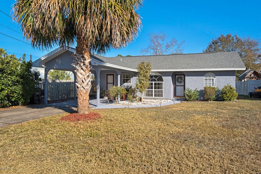 Great beach house, second home or vacation rental! Centrally located to shopping, restaurants, Pier Park and more! REPLACED ROOF, AC,  FRIDGE, DISHWASHER, and EXTERIOR STORM DOORS in the last two years. New paint interior/exterior. Washer and Dryer convey! Cozy enclosed Florida room, big backyard and fencing on both sides with small storage shed. Only a few blocks from the World's Most Beautiful Beaches!