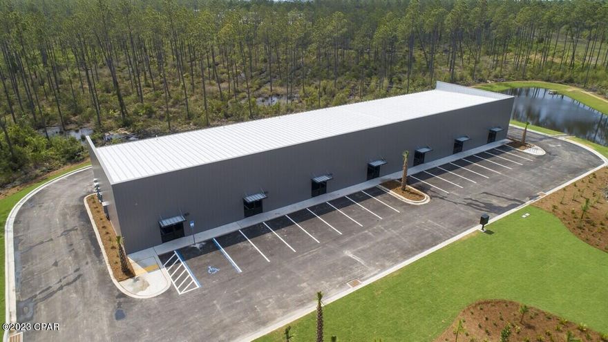 Move-in ready, Industrial space located in Beach Commerce Park - a thriving and continuously expanding business park in the heart of Bay County's high-growth U.S. Highway 98 corridor. Space includes 10x10 roll-up door, storefront, restroom and HVAC.