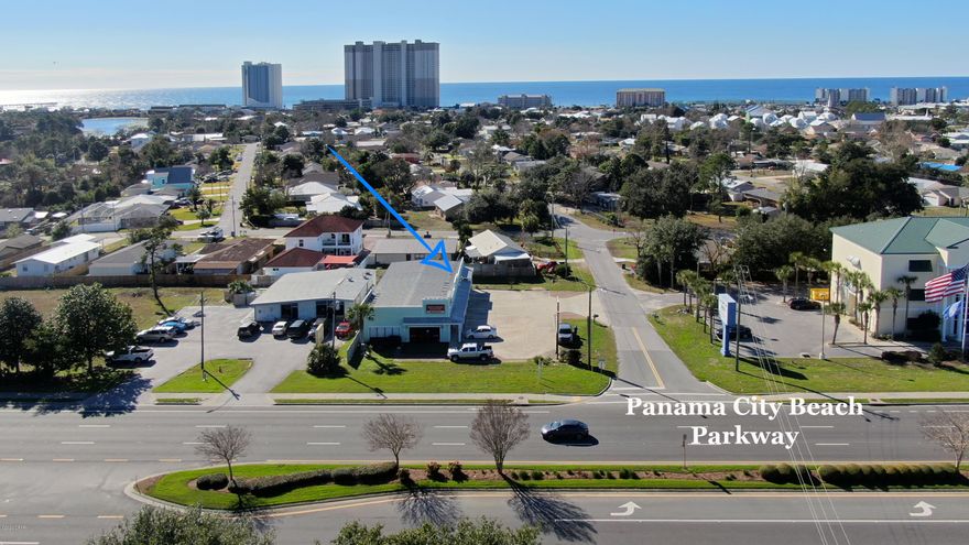 1 Mile West of Pier Park. 1,200 Square Feet of Office Space on highly desirable west of end of Panama City Beach. Previous Tenant was a commercial laundry cleaning company. Currently Set up for 3 Offices, Commercial Bay Area, and 3 Washer/Dryer Hook ups. Build to Suit!