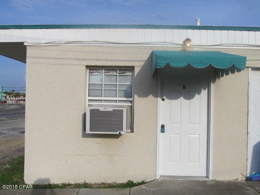 1 bedroom, 1 bath apartment within walking distance to the beach.  Window AC/heat. Water, sewer, garbage and lawn service provided. No laundry facilities.