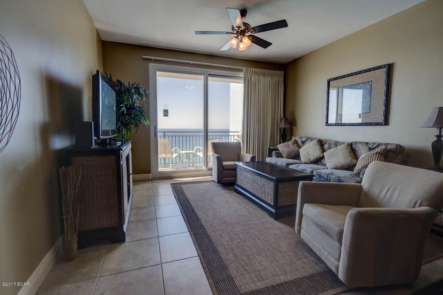 STERLING BREEZE is a Luxurious Resort only a 1/2 mile West of Pier Park. This fully furnished unit features 2 bedrooms plus a bunk room and 3 full baths that can comfortably accommodate a party of 8. Three baths in this unit is a definite plus and just wait until you see the size of this spa-like master bath. From your Gulf-front master suite there is access to the balcony with a BBQ grill. The 11th floor gives you a perfect view of the Beach activities plus the Gulf and complements the resort amenities that include: state-of-the-art fitness center, wine bar, 2,000 sq. ft. heated tropical pool and whirlpool spa, community activity room and garage parking. Easy to show and call today for an appointment