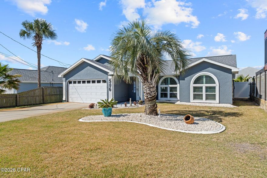 506 Dogwood St, Panama City Beach -- fully updated and just a five-minute walk to the beach.

This home is located in a quiet, established neighborhood while also providing walkability to the beach.  The layout features an open living, kitchen, and dining area with abundant natural light and a desirable split-bedroom floor plan.

Extensive updates include:

New exterior and interior paint throughout (including ceilings)

Replaced front windows

New flooring

New closet doors

New ceiling fans

Plantation Shutters

The renovated kitchen includes:

All new appliances

Hardwood cabinets with soft-close doors

Quartz countertops

Large stainless steel sink with gooseneck faucet

Pot filler over the stove

Outdoor features:

Inground saltwater pool resurfaced with gunite

Pool enclosure fully rescreened

Zoysia sod in front yard

Irrigation system on well

With an acceptable offer, the property will sell completely furnished, making it suitable for a primary residence, second home, or turnkey investment.

Updated interior, private pool, and walkable beach access -- all in one property.