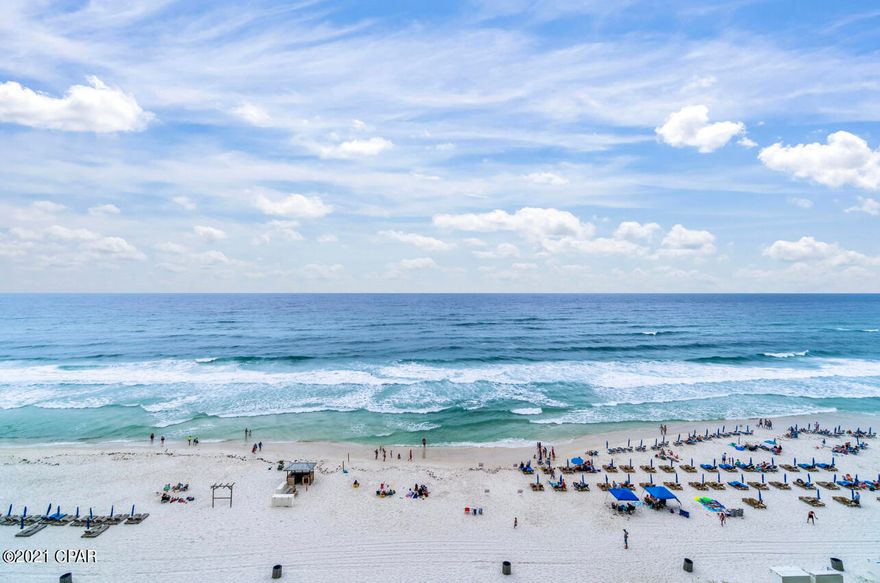 This remarkable 2 bedroom 2 bathroom condo, provides an immaculate scenic view of Panama City's world renown white sandy beach and waterfront view stretches for miles, This condo has been meticulously maintained and comes fully furnished with granite countertops, raised ceiling, stainless steel appliances, wet bar with wine cooler, master bathroom come with a jacuzzi, and laundry room has a full size washer and dryer. Feel like you are in paradise with all the amenities the Majestic has to offer such as indoor heated pool/ outdoor pool with hot tube, poolside bar and grille, jet ski stand, movie theater, 24/7 gym, owners lounge, play room with ping pong table and billiards table, 24/7 security and so much more!