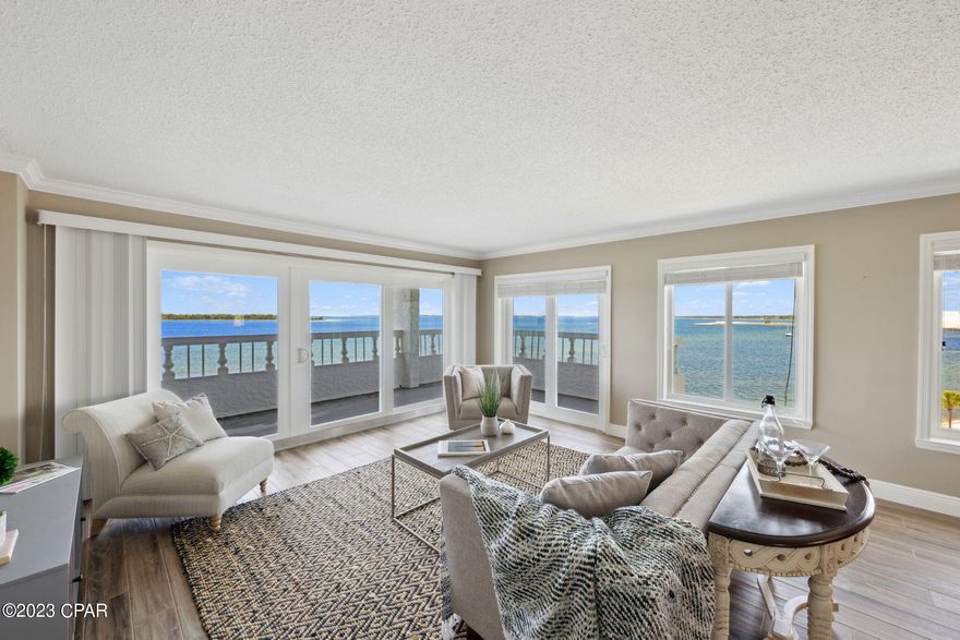 Introducing the perfect Cove Condo at 100 Cherry Street, Unit 607 in the beautiful Cove neighborhood of Panama City, Florida. This end unit condo offers stunning, panoramic views from every room of St. Andrews Bay out to the Gulf of Mexico. Step into the bright and airy living space with ample natural light. 

The updated gourmet kitchen boasts sleek stainless steel appliances, granite countertops, and built-in pantry. The master bedroom features an en-suite bathroom, a walk-in closet, and a sliding door that opens onto the balcony, where you can watch the sunrise over the water every morning.  The secondary bedroom also features ample closet space and en-suite full bathroom.  Life will be easy with your exclusive exterior storage closet, reserved parking space, on-site pool, and boat dock.

Located just steps away from some of the best restaurants, shops, and attractions in Downtown Panama City this condo is the perfect place for you to call home. Don't miss your chance to experience paradise at 100 Cherry Street, Unit 607.