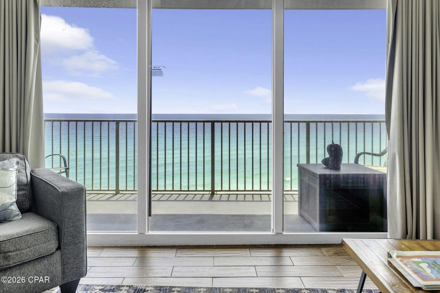 Take advantage of this rare opportunity to own a desirable low-floor condo on the west end of Tidewater Beach Resort. Situated on the 6th floor, this spacious 2-bedroom unit also features a bunk room and 3 full bathrooms, offering excellent flexibility for guests and strong rental potential.

The open-concept living, dining, and kitchen areas are designed to showcase beautiful Gulf views, filling the space with natural light and a true coastal feel. The interior offers hard surface flooring throughout--no carpet--and includes stainless steel appliances for a clean, updated look. Step out onto the private balcony and enjoy stunning Gulf views from a level that perfectly balances scenery and convenience.

Low-floor units are highly sought after for their ease of access--skip long elevator waits and take advantage of the option to use the stairs when you choose.

Offered fully furnished, this condo is turnkey and ready for immediate enjoyment as a second home or income-producing rental.

Residents and guests of Tidewater enjoy an impressive lineup of resort-style amenities, including multiple Gulf-front pools, a heated indoor pool, hot tubs, a well-equipped fitness center with Gulf views, sauna and steam rooms, an on-site restaurant and bar, movie theater, game room, and private beach access.

Ideally located near Pier Park, The Back Porch Seafood & Oyster House, Sharky's Beachfront Restaurant, and Northwest Florida Beaches International Airport, this property offers the perfect combination of convenience, lifestyle, and investment potential.