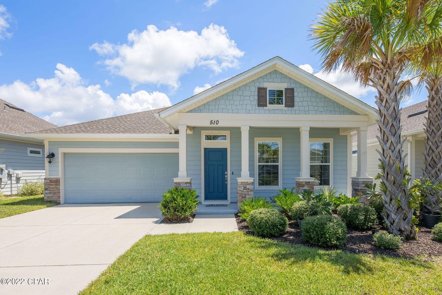 CURRENTLY UNDER CONTRACT, SELLER WILL CONSIDER BACKUP OFFERS

Welcome home to your new 5 bedroom home in Breakfast Point, Panama City Beach's most desired beach community! With schools, multiple parks & playgrounds within walking distance, this home is ideal for family life. Many upgrades to the home that enhance the craftsman feel include crown molding, wainscoting and hardwood/tile floors. The kitchen, dining and family room is incorporated into one large open concept great room with the granite countertops and travertine backsplash adding to the feel of overall quality. The master bedroom that overlooks the private pool has oversized closets and a spacious master bath with double vanities and walk in tile shower. The pool has been upgraded with an ozone system making pool maintenance