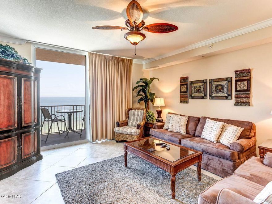 CURRENTLY UNDER CONTRACT, SELLER ACCEPTING BACKUP OFFERS. Don't be the ''could've, would've, SHOULD'VE'' when it comes to buying real estate, especially with this beauty on the market! Unit 508 is a huge, lower floor, 2 bedroom 2 bath 1593 sq ft ''A'' Plan with ceramic tile flooring throughout and features an open floorplan with incredible Gulf views from the floor to ceiling glass doors in the living/dining area, great for entertaining! The kitchen features granite counters, major kitchen appliances, a walk-in pantry and utility room with an indoor owners storage closet. The gulf front Master bedroom opens up to the balcony access and bay window and features a mater bath with walk-in closet, dual vanity and a garden tub/separate walk-in shower.