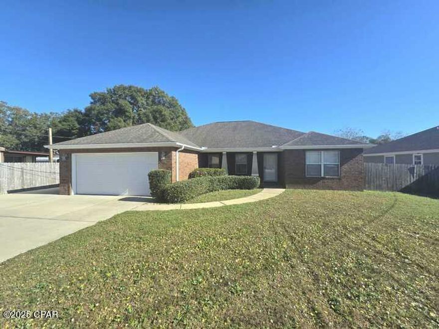 Bright & Spacious 3 Bedroom Home with Upgraded Kitchen and Primary Suite

This well-maintained home features a functional split floor plan, updated flooring, and plenty of natural light throughout. The open living and dining area offers large tile flooring for easy upkeep and direct flow into the kitchen, which includes stainless steel appliances, granite countertops, and ample cabinet space.

The primary bedroom is generously sized and includes a tray ceiling, a walk-in closet with built-in shelving, and a large bathroom with double vanities, a soaking tub, and a separate walk-in shower. The two additional bedrooms feature new flooring and neutral paint. The guest bathroom includes an updated vanity and a glass-door shower/tub combination.

Additional features include:
• Ceiling fans throughout
• Interior laundry area
• Functional extra concrete pad on the left side of the house—ideal for additional parking or storage
• Spacious closets and storage throughout
• Large windows providing consistent natural light.

Perfect for those seeking a quiet, comfortable home with easy access to shops, schools, and daily conveniences